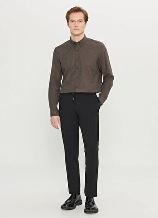 Altınyıldız Classics Bağlamalı Bel Dar Paça Jogger Siyah Erkek Pantolon ACE001261527_SYH