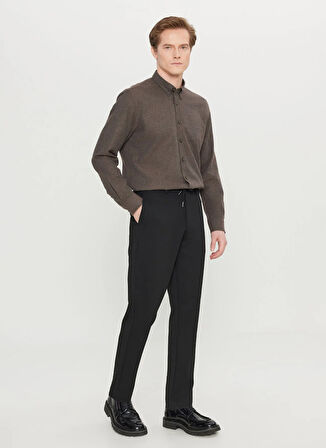 Altınyıldız Classics Bağlamalı Bel Dar Paça Jogger Siyah Erkek Pantolon ACE001261527_SYH