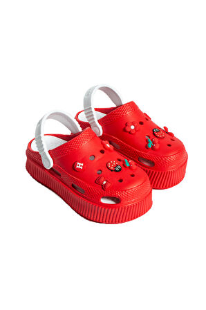 Pembe Potin Yüksek Taban Jibbitzli Eva Comfort Kadın Sandalet DNZ224-24