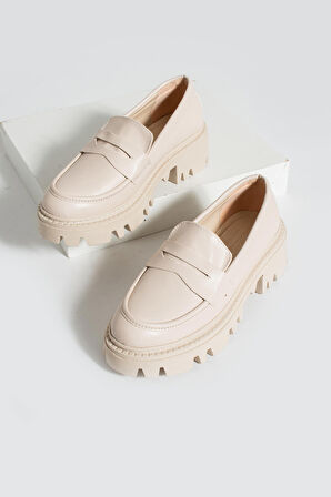 Pembe Potin Anatomik Kalın Taban Kadın Loafer Ayakkabı 57-720-23Cilt