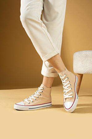 Pembe Potin Rahat Taban Cnvrs Kadın Sneaker 10-3030-22Keten