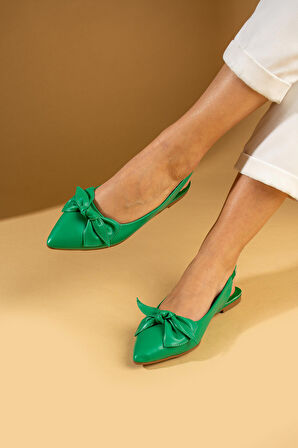 Pembe Potin Fiyonk Detaylı İnce Taban Comfort Kadın Babet 64-749-24