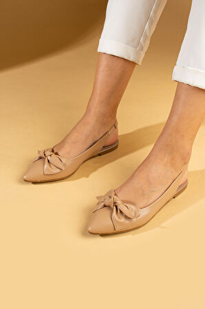 Pembe Potin Fiyonk Detaylı İnce Taban Comfort Kadın Babet 64-749-24