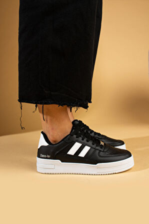 Pembe Potin Bağcıklı Comfort Taban Şeritli Kadın Sneaker 001-1005-24