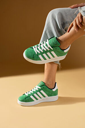 Pembe Potin Bağcıklı Rahat Kalıp Şerit Detaylı Comfort Kadın Sneaker 001-1015-24