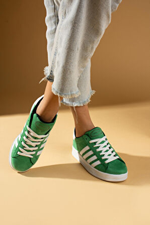 Pembe Potin Bağcıklı Rahat Kalıp Şerit Detaylı Comfort Kadın Sneaker 001-1015-24