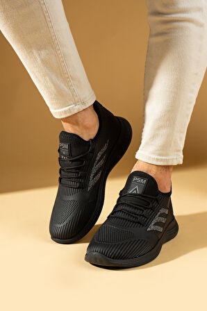 Pembe Potin Bağcıklı Triko Rahat Taban Erkek Sneakers 001-0022-24MSs