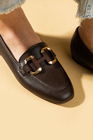 Pembe Potin H Toka Detaylı Anatomik Taban Kadın Babet 57-36-25