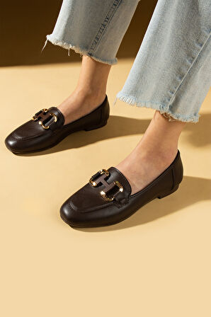 Pembe Potin H Toka Detaylı Anatomik Taban Kadın Babet 57-36-25