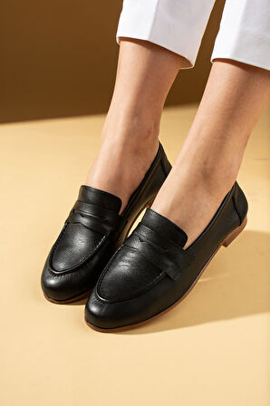 Pembe Potin Hakiki Deri Rahat Kalıp Kadın Babet 017-078-25