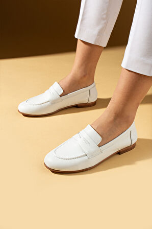 Pembe Potin Hakiki Deri Rahat Kalıp Kadın Babet 017-078-25