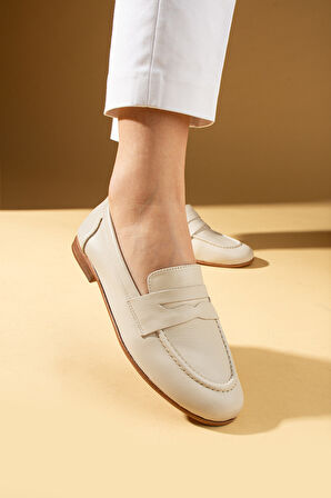 Pembe Potin Hakiki Deri Rahat Kalıp Kadın Babet 017-078-25