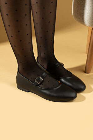 Pembe Potin Tokalı Rahat Kalıp Kadın Babet 57-52-25Cilt