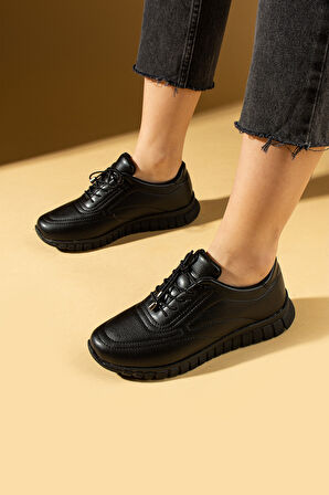 Pembe Potin Bağcıklı Rahat Taban Kadın Sneaker 59-685-25