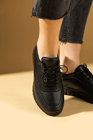 Pembe Potin Bağcıklı Rahat Taban Kadın Sneaker 59-685-25