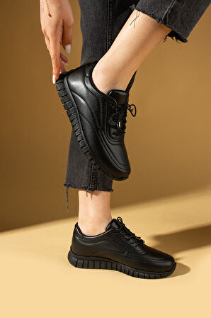 Pembe Potin Bağcıklı Rahat Taban Kadın Sneaker 59-685-25