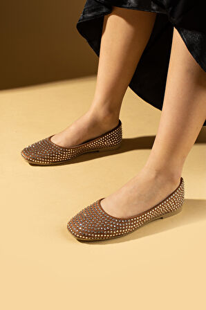 Pembe Potin Su Damlacıklı Rahat Taban Kadın Babet 81-161-25