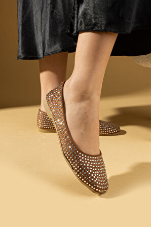 Pembe Potin Su Damlacıklı Rahat Taban Kadın Babet 81-161-25