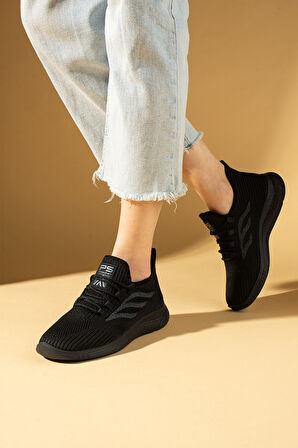 Pembe Potin Esnek Taban Bağcıklı Rahat Kalıp Kadın Sneaker 001-22-25