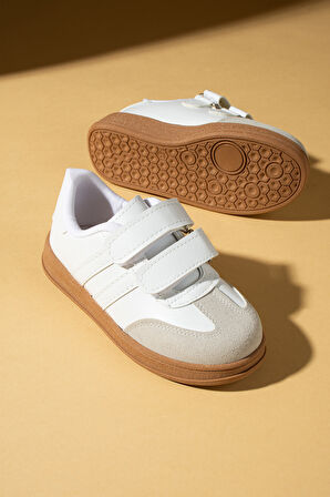 Pembe Potin Rahat Taban Cırtlı Çocuk Sneaker 001-7000-25