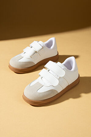 Pembe Potin Rahat Taban Cırtlı Çocuk Sneaker 001-7000-25