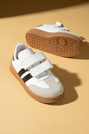 Pembe Potin Rahat Taban Cırtlı Çocuk Sneaker 001-7000-25Siyah