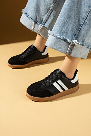 Pembe Potin Rahat Taban Bağcıklı Kadın Sneaker 001-7001-25