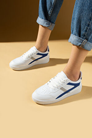 Pembe Potin Bağcıklı Air Taban Kadın Sneakers 001-1002-25BmaviGarni