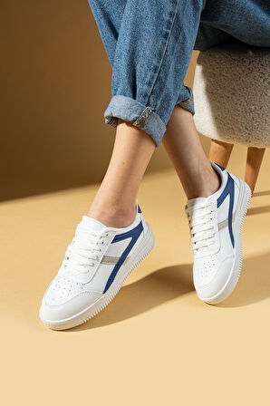 Pembe Potin Bağcıklı Air Taban Kadın Sneakers 001-1002-25BmaviGarni