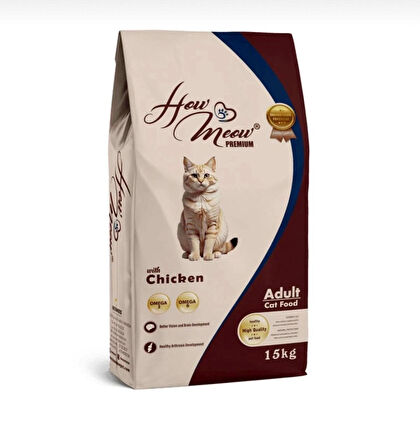 how&meow HOW&MEOW TAVUKLU YETİŞKİN KEDİ MAMASI 15KG
