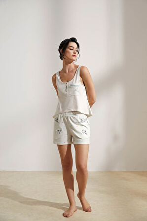 Kadın Pamuklu Şort Pijama Altı