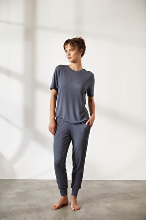 Kadın Modal Cepli Uzun Pantolon