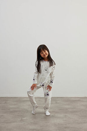 Kız Çocuk Pamuklu Uzun Kollu Pijama Takımı