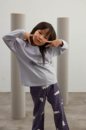 Kız Çocuk Pamuklu Uzun Kollu Pijama Takımı