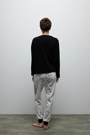 Kadın Pamuklu Uzun Kollu Pijama Takımı