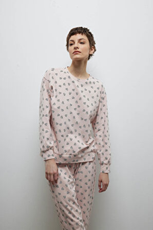 Kadın Pamuklu Uzun Kollu Pijama Üstü