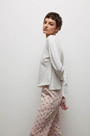 Kadın Pamuklu Cepli Uzun Pijama Altı