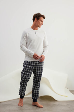 Erkek Pamuklu Uzun Kollu Pijama Takımı
