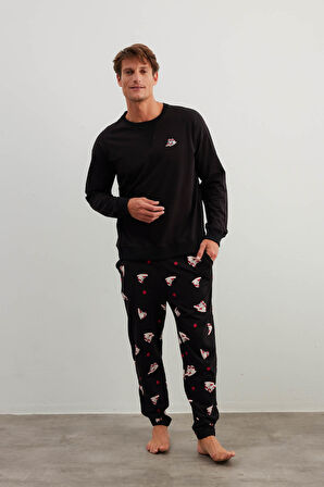 Erkek Pamuklu Uzun Kollu Pijama Takımı