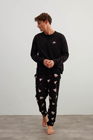 Erkek Pamuklu Uzun Kollu Pijama Takımı