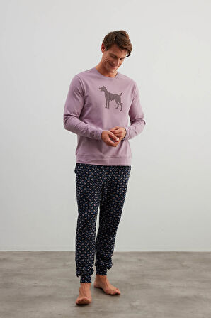Erkek Pamuklu Uzun Kollu Pijama Takımı