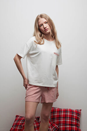 Kadın Pamuklu Kısa Kollu T-shirt