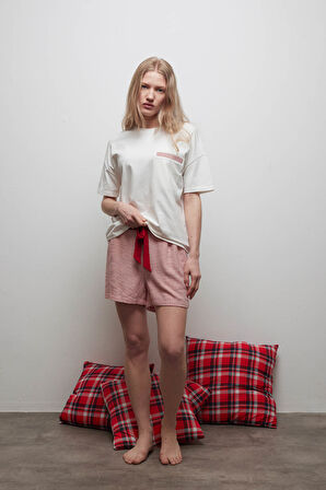 Kadın Viskon Dokuma Cepli Şort