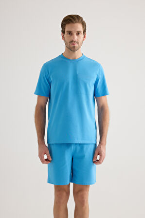 Erkek Pamuklu Pique Cepli Kısa Kol T-shirt