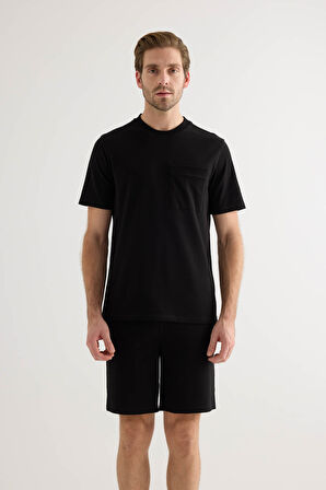 Erkek Pamuklu Pique Cepli Kısa Kol T-shirt