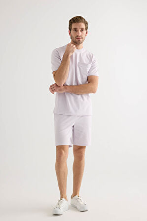 Erkek Pamuklu Pique Cepli Şort