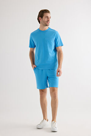 Erkek Pamuklu Pique Cepli Şort