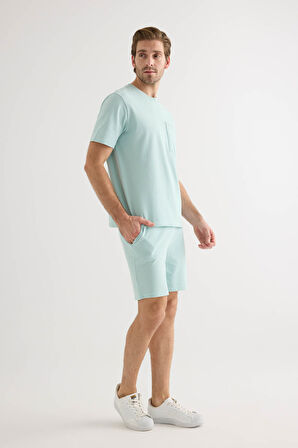 Erkek Pamuklu Pique Cepli Şort