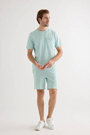 Erkek Pamuklu Pique Cepli Şort