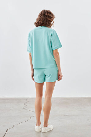 Kadın Pamuklu Pique Cepli Kısa Kol T-shirt